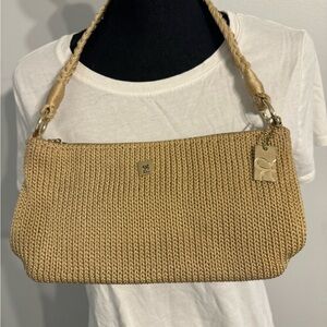 Lina woven tan small handbag